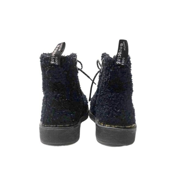 DR MARTENS Junior 1460 Pascal Tinsel Fur Lace Up Boots Black 12 29 Sparkly Girls - Picture 10 of 14